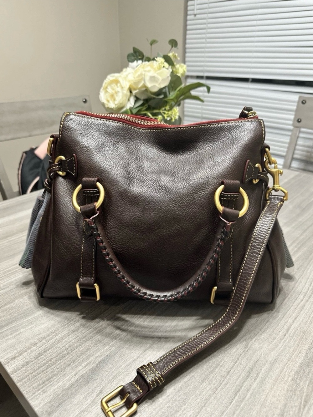 Dooney And Bourke Florentine Satchel Brown Tmoro In Regular - Picture 2 of 4